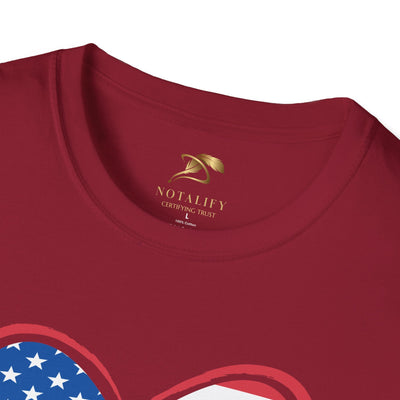LOVE USA Patriotic T-Shirt for Independence Day celebrations, featuring American flag design.