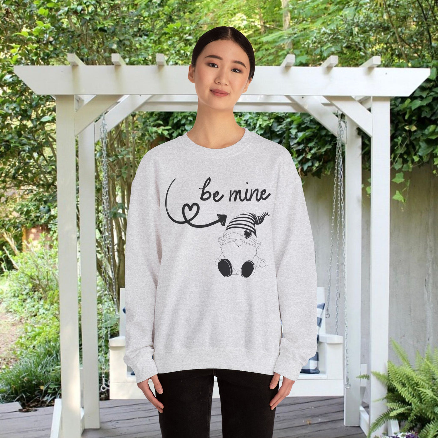 BE MINE Gnome Unisex Sweatshirt, Warm Crewneck Jumper, Comfy Pullover,