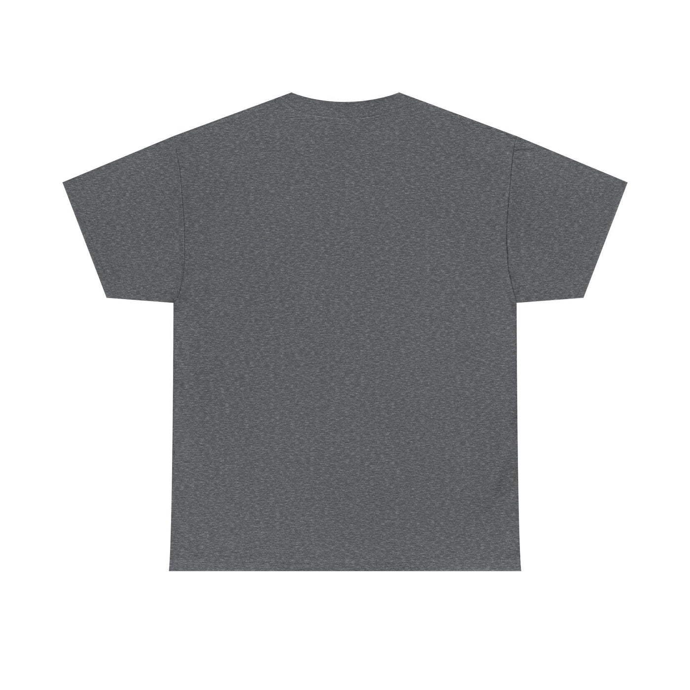 Gray "Be Kind, Rewind Often" T-shirt, retro unisex graphic tee with positive quote, back view.
