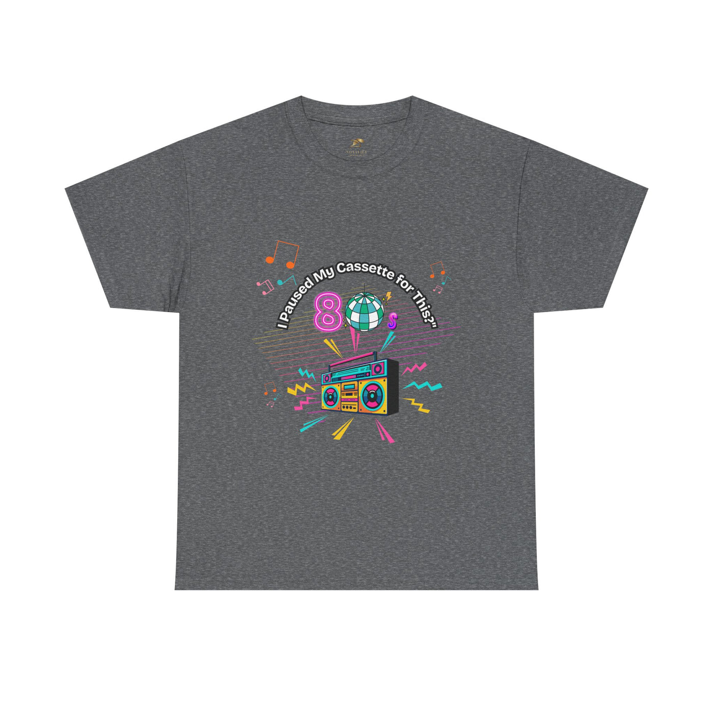 Retro Cassette Tape Unisex Heavy Cotton Tee, Vintage Music Lover Shirt, 80s Nostalgia Graphic Tee, Pause Cassette Player Shirt, Mixtape Fan - NOTALIFY