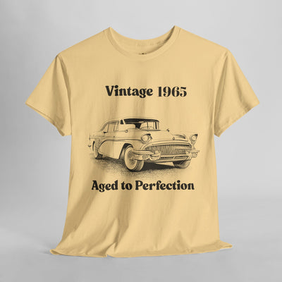Vintage Aged to Perfection T-Shirt with Classic Car Graphic, Funny Birthday Gift for Car Enthusiasts.