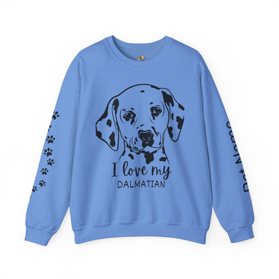 Damatian Dog Lover Sweatshirt, Pet's Name Personalized Gift Idea, Frenchie Dog Owner Apparel, Custom Dog Paw Print Jumper, Comfy Crewneck