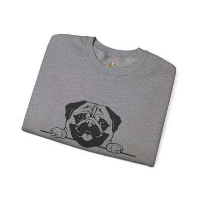 Pug Dog Lover Sweatshirt, Pet's Name Personalized Gift Idea, Pug Dog Owner Apparel, Custom Dog Paw Print Jumper, Comfy Crewneck - NOTALIFY