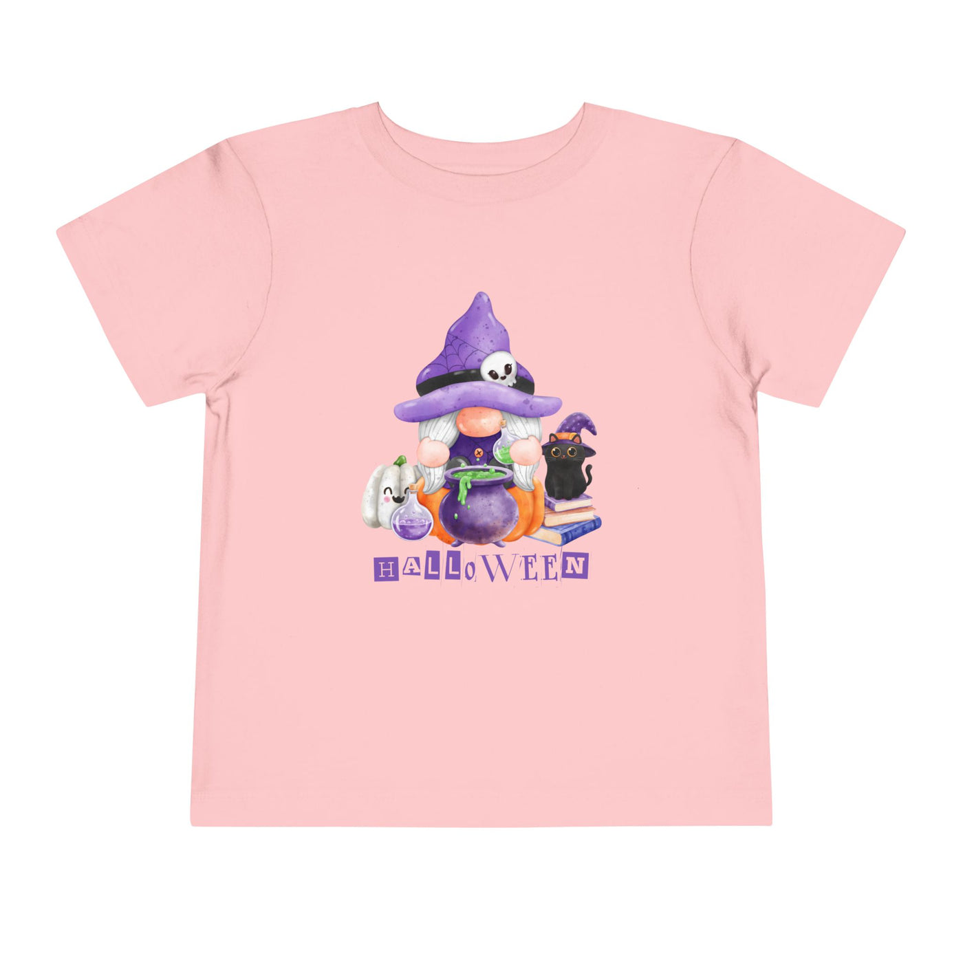 NOTALIFY Halloween Gnome Toddler TEE 1| Cute Fall Tee with Pumpkin | Soft Cotton Short Sleeve | Spooky Autumn Outfit for Kids