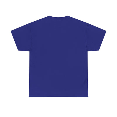 Blue unisex t-shirt with "Be Kind, Rewind Often" design, retro 90s nostalgia vibe.