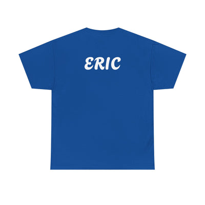 Unique "Be The Only One" barcode t-shirt in blue with a minimalist design