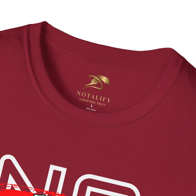 Close-up of maroon No Fear No Limits youth motivational unisex t-shirt with crew neckline and soft cotton fabric featuring bold graphic text.