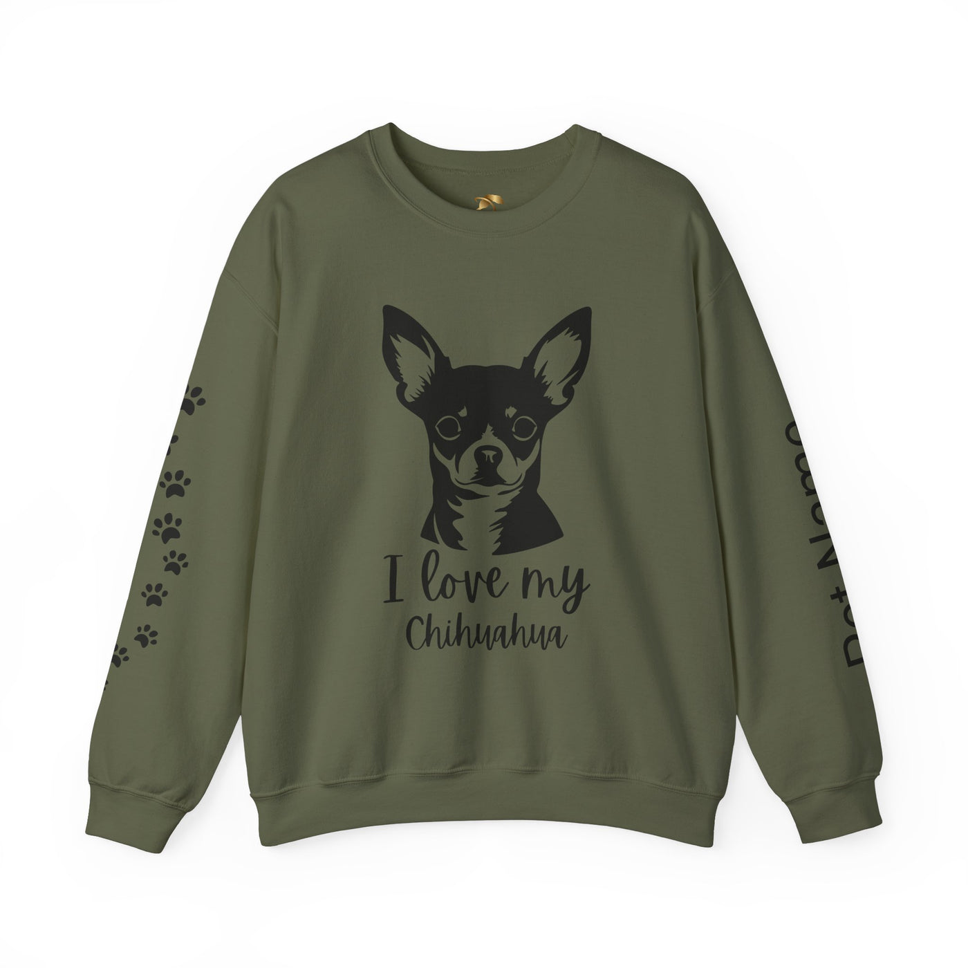 Chihuahua Lover Sweatshirt, Pet's Name Personalized Gift Idea, Chihuahua Dog Owner Apparel, Custom Dog Paw Print Jumper, Comfy Crewneck - NOTALIFY