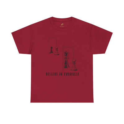 Believe in Yourself. Chess Pawn to King Reflection Tee | Inspirational Self-Esteem Tee | Motivational Shirt | Growth Mindset Gift | Unisex