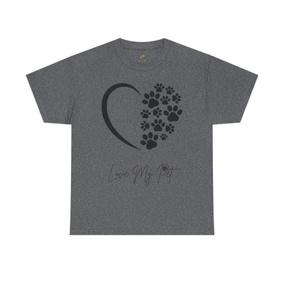 Pet Lover Unisex Heavy Cotton Tee, Love My Pet Shirt, Dog Cat Owner Gift, Animal Lover Apparel, Pet Tee - NOTALIFY