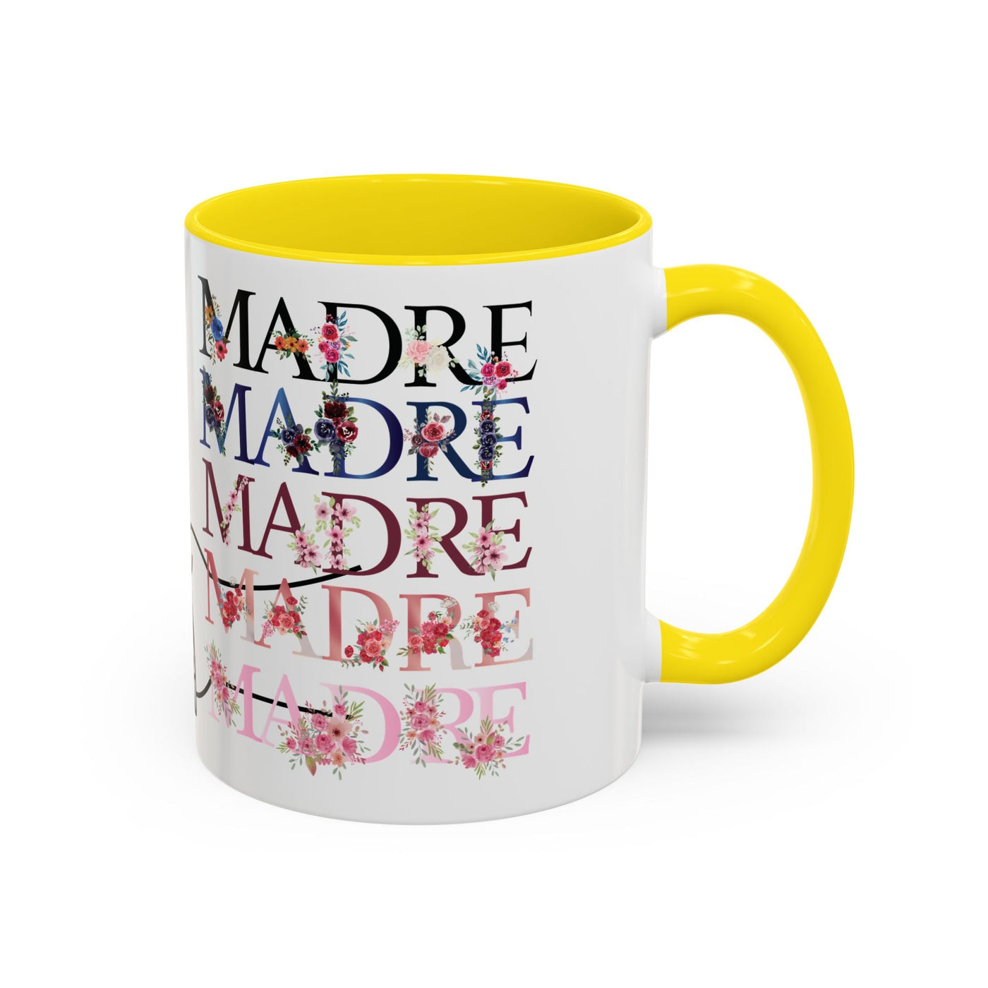 Mother's Day Mug, Accent Coffee Cup with Flowers and Names, Gift for M