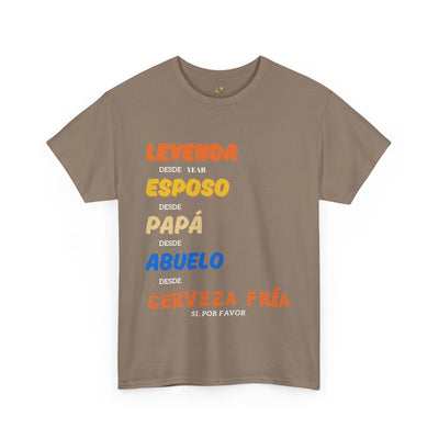 Funny Grandpa Beer Shirt | Leyenda Desde Esposo Papá Abuelo Tee | Spanish Dad Gift | Fathers Day Latino Humor T-Shirt for Men | Gift for Dad