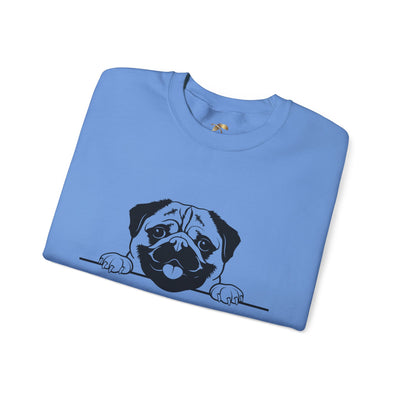 Pug Dog Lover Sweatshirt, Pet's Name Personalized Gift Idea, Pug Dog Owner Apparel, Custom Dog Paw Print Jumper, Comfy Crewneck - NOTALIFY