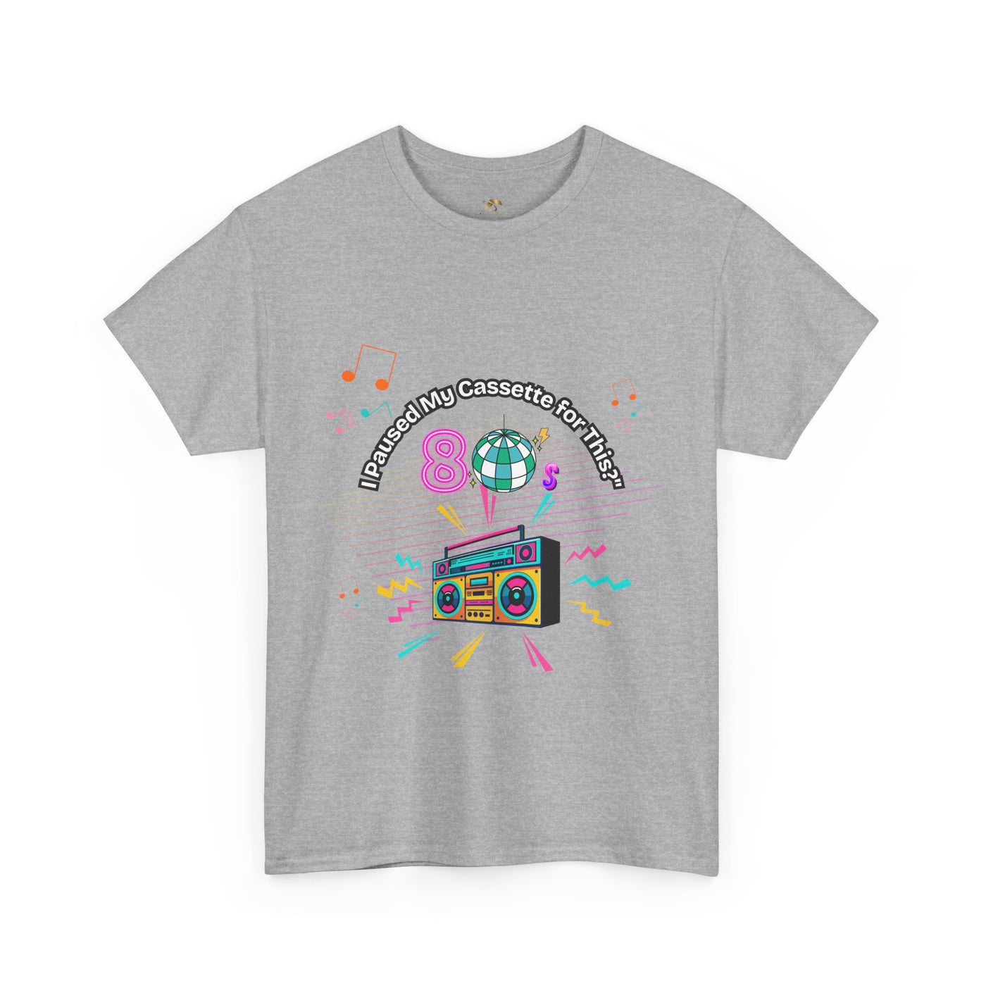 Retro Cassette Tape Unisex Heavy Cotton Tee, Vintage Music Lover Shirt, 80s Nostalgia Graphic Tee, Pause Cassette Player Shirt, Mixtape Fan - NOTALIFY