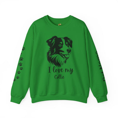 Collie Lover Sweatshirt, Pet's Name Personalized Gift Idea, Collie Dog Owner Apparel, Custom Dog Paw Print Jumper, Comfy Crewneck - NOTALIFY