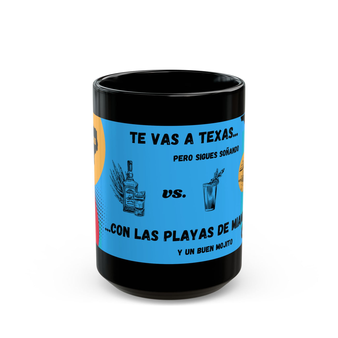 Fun Black Mug, Texas vs Miami Theme, Perfect Gift for Coffee Lovers, Birthday, Parties, Moving to Texas, Leaving Miami, Texas - NOTALIFY