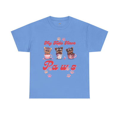 Dog Lover Unisex Tee, Animal Parent Tshirt, My Kids Have Paws Shirt, Cute Puppy Graphic Tee, Pet Owner Gift, Casual Dog Mom Dad Top - NOTALIFY