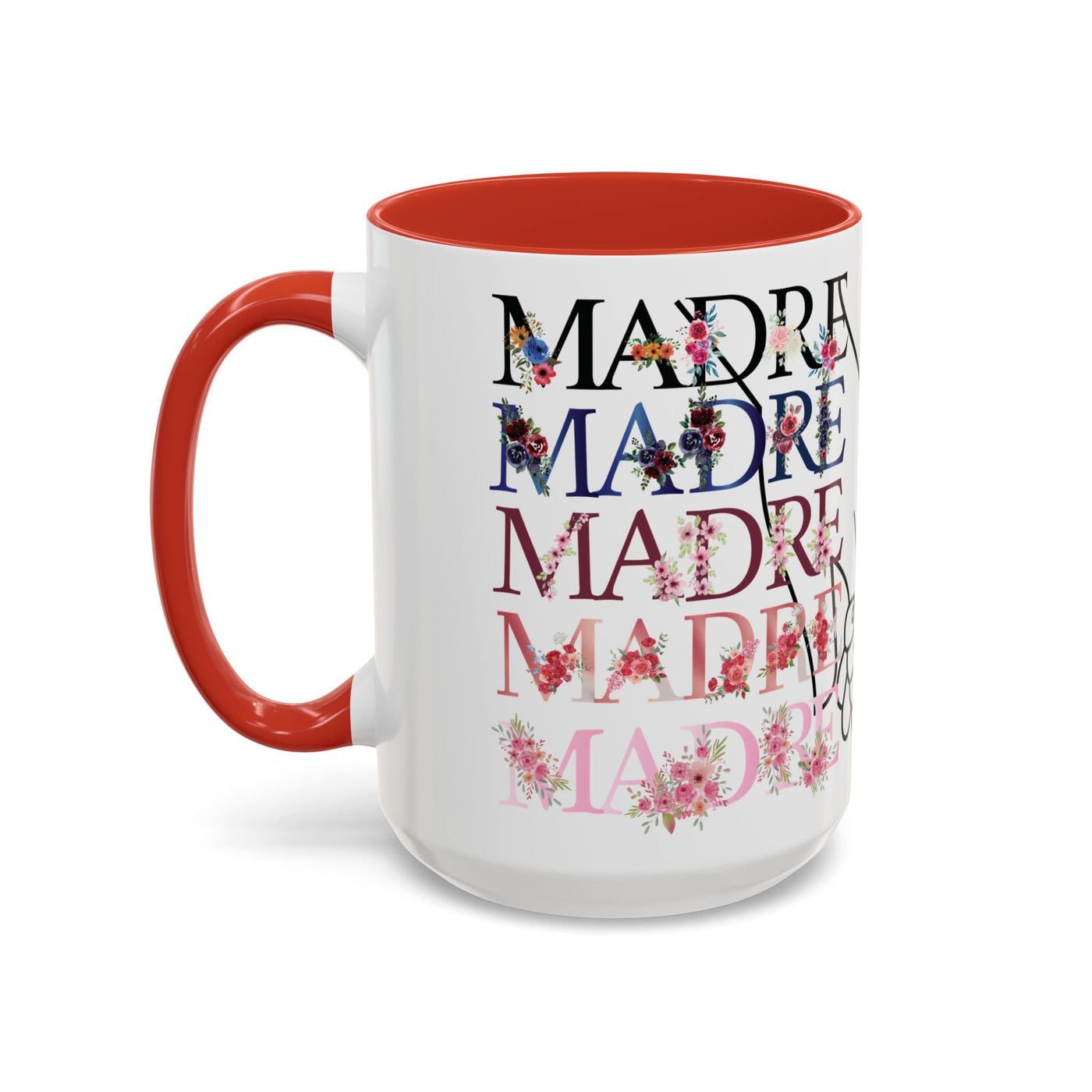 Mother's Day Mug, Accent Coffee Cup with Flowers and Names, Gift for M