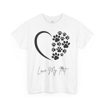 Pet Lover Unisex Heavy Cotton Tee, Love My Pet Shirt, Dog Cat Owner Gift, Animal Lover Apparel, Pet Tee - NOTALIFY