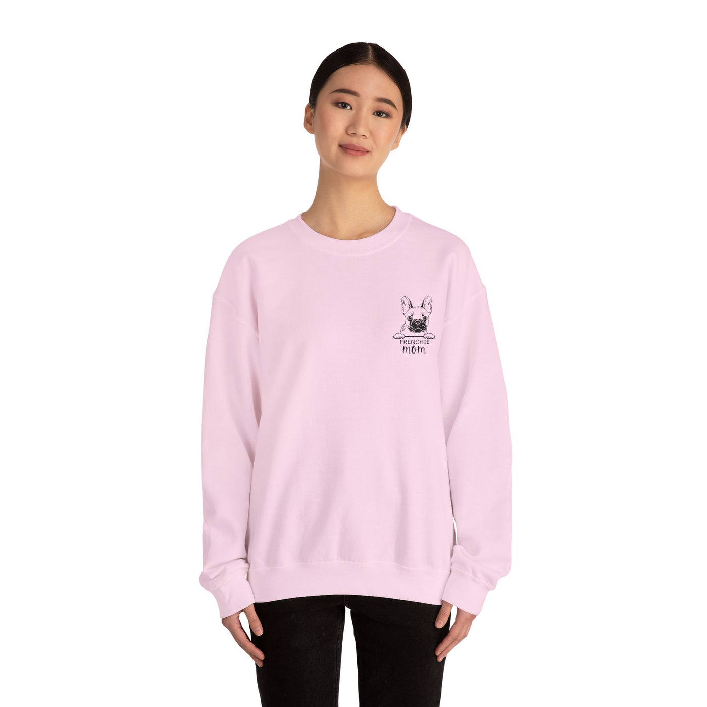 Frenchie Mom Embroidery Sweatshirt, Mother's Day Gift, Cute Dog Lover Jumper, French Bulldog Crewneck, Gift for Mom, Pet Owner Sweater - NOTALIFY