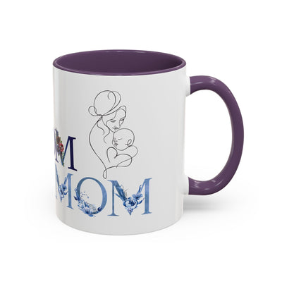 Mother's Day mug with flower design, personalized ceramic drinkware, microwave and dishwasher-safe.