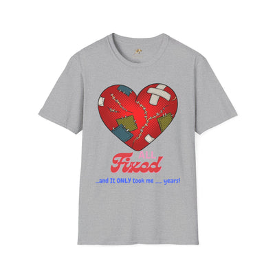 Unisex Valentine's Day heart fixed t-shirt, perfect gift for couples, romantic design.