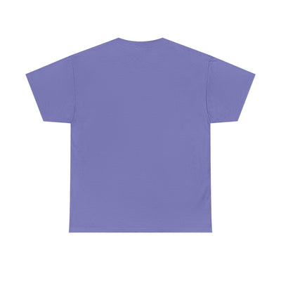 Unisex purple t-shirt featuring the "Be Kind, Rewind Often" retro design, showcasing a classic fit and elastic ribbed collar.