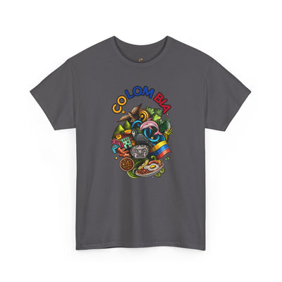 Colorful Unisex Heavy Cotton Tee with Joyful Message, Fun T-Shirt, Cas