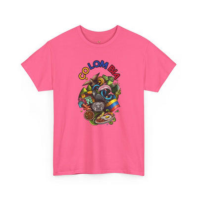 Colorful Unisex Heavy Cotton Tee with Joyful Message, Fun T-Shirt, Cas