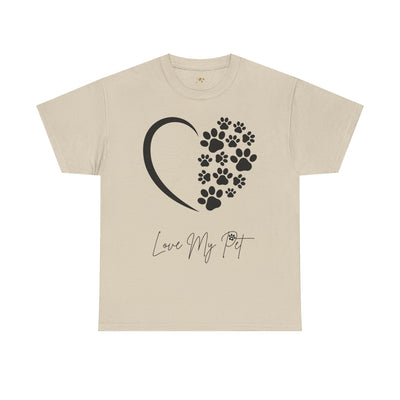 Pet Lover Unisex Heavy Cotton Tee, Love My Pet Shirt, Dog Cat Owner Gift, Animal Lover Apparel, Pet Tee - NOTALIFY