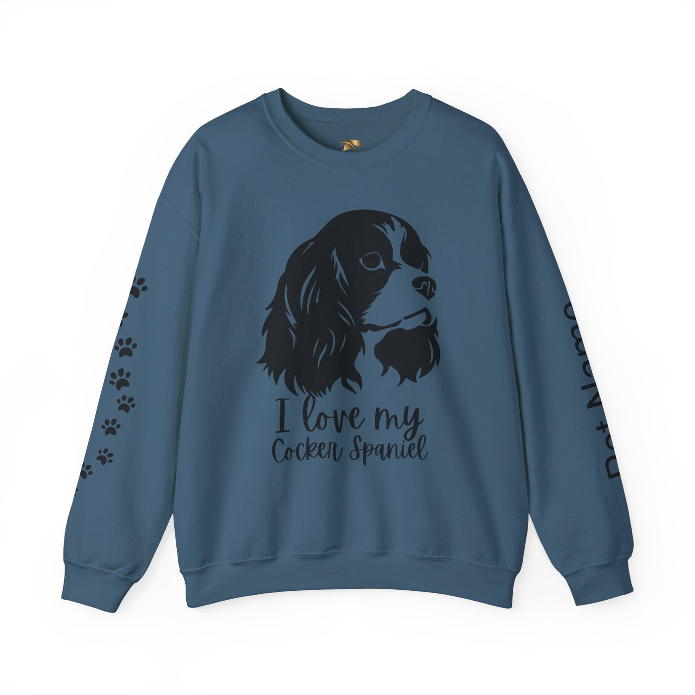 Cocker Spaniel Sweatshirt, Pet's Name Personalized Gift Idea, Cocker Spaniel Dog Owner Apparel, Custom Dog Paw Print Jumper, Comfy Crewneck - NOTALIFY