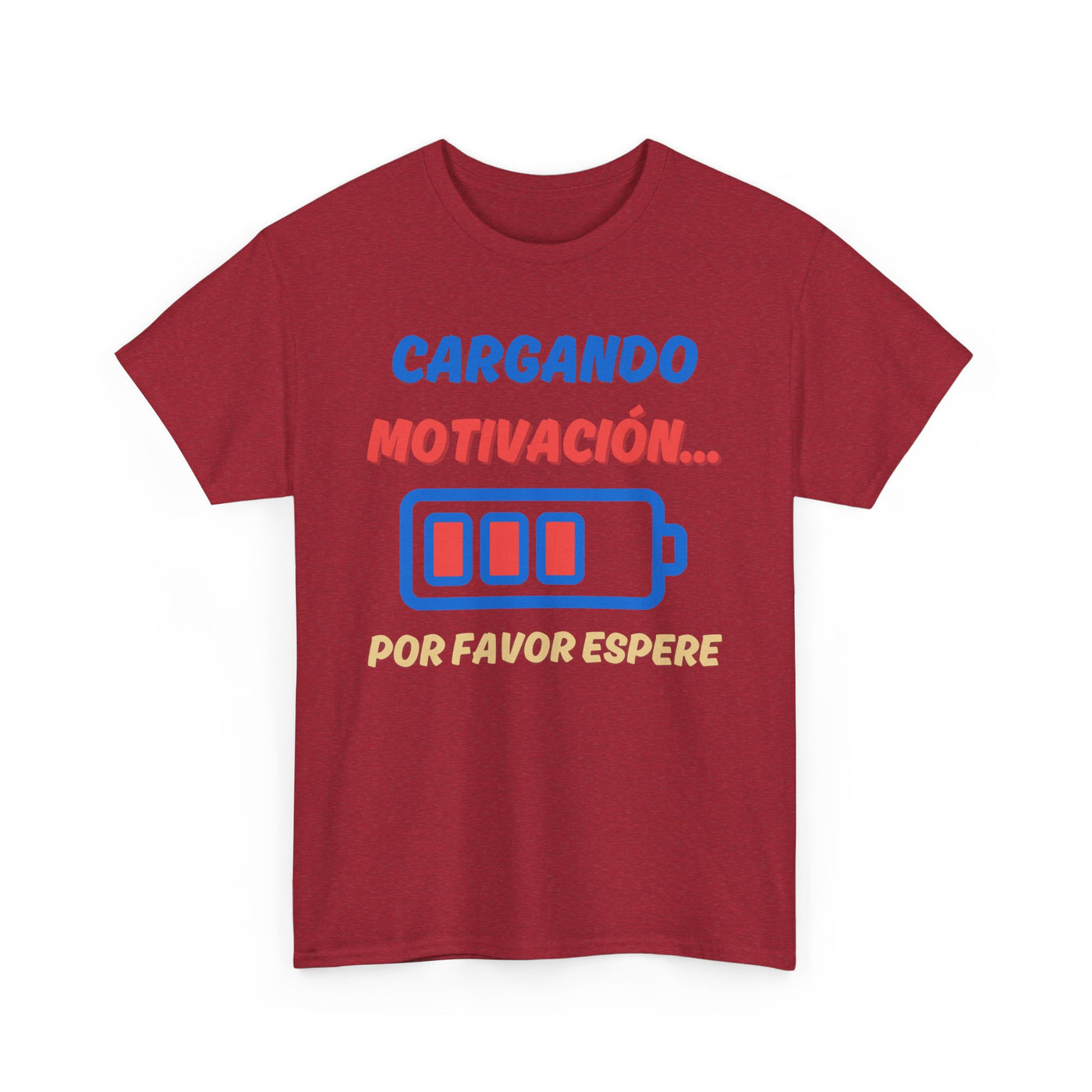 Cargando Motivación, Por Favor Espere Spanish Funny Tee | Loading Motivation Tee | Battery Graphic Shirt | Motivational Quote | Unisex Gift