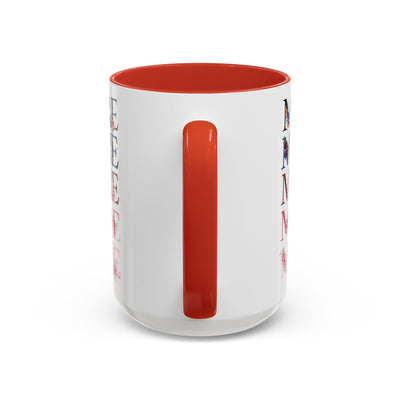 Mother's Day Mug, Accent Coffee Cup with Flowers and Names, Gift for M