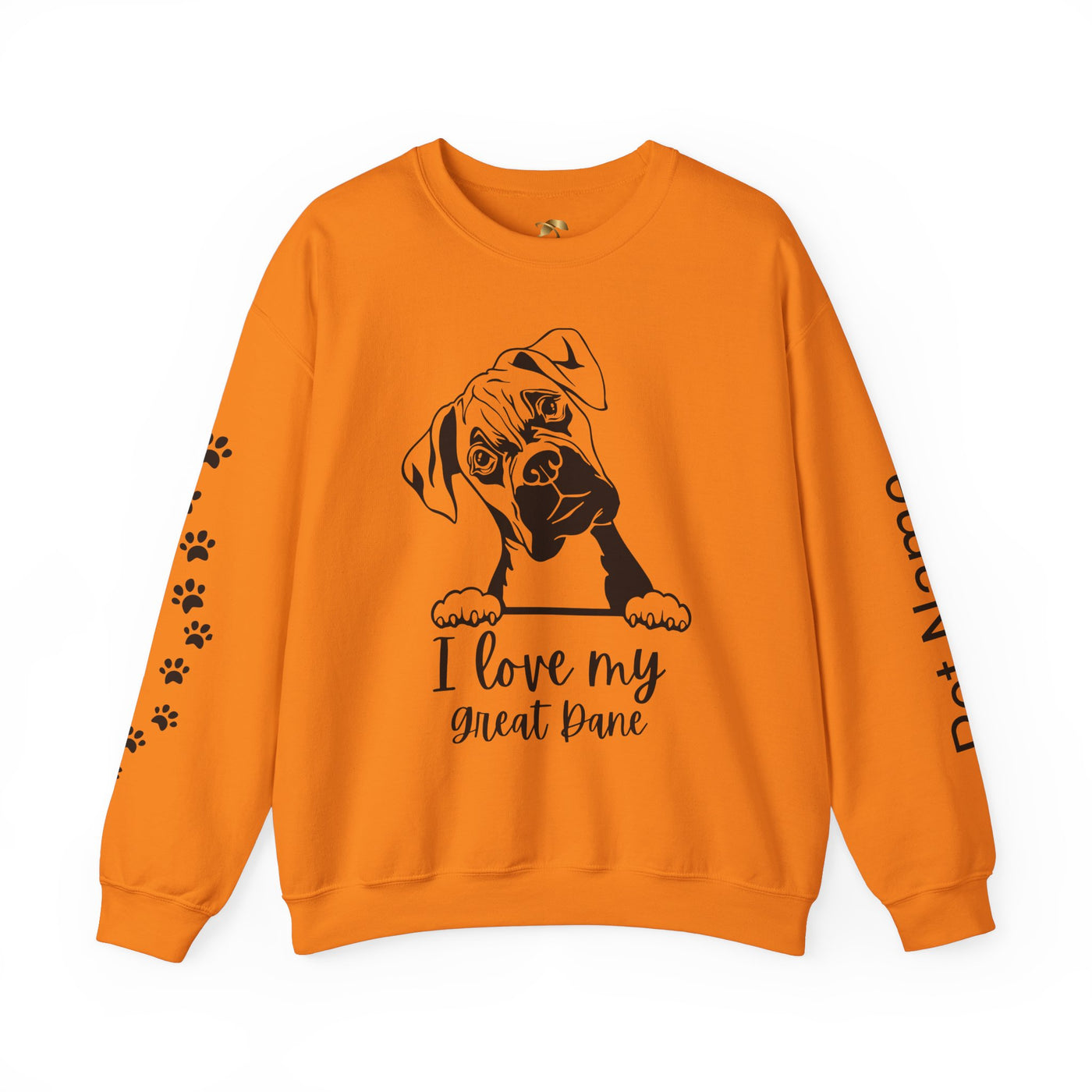 Great Dane Lover Sweatshirt, Pet's Name Personalized Gift Idea, Great Dane Dog Owner Apparel, Custom Dog Paw Print Jumper, Comfy Crewneck - NOTALIFY
