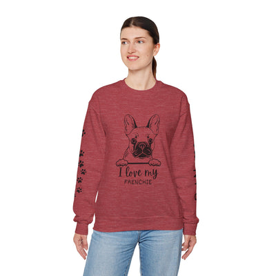Frenchie Dog Lover Sweatshirt, Pet's Name Personalized Gift Idea, Frenchie Dog Owner Apparel, Custom Dog Paw Print Jumper, Comfy Crewneck
