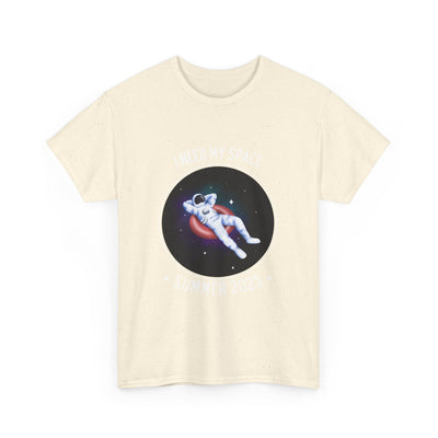Astronaut Space Vibes Tee with galaxy graphic and cosmic relaxation theme.