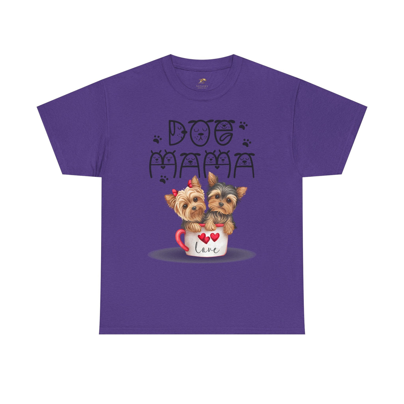 Dog Mama Unisex Tee with playful animal print design for dog lovers.