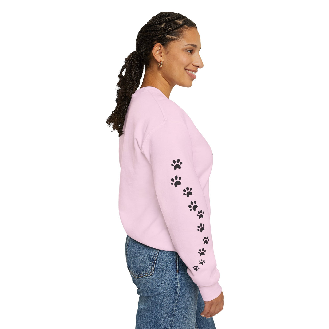 Shih Tzu Dog Lover Sweatshirt, Pet's Name Personalized Gift Idea, Frenchie Dog Owner Apparel, Custom Dog Paw Print Jumper, Comfy Crewneck