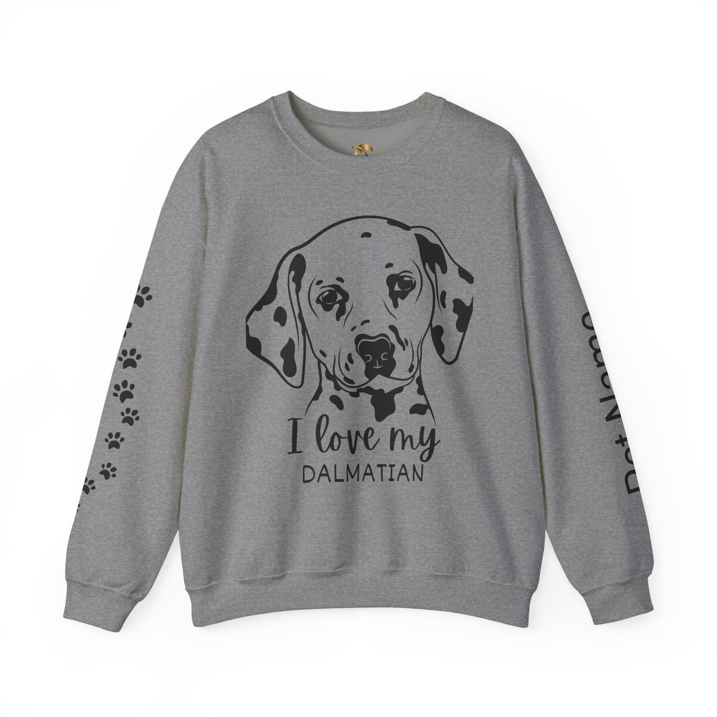 Damatian Dog Lover Sweatshirt, Pet's Name Personalized Gift Idea, Frenchie Dog Owner Apparel, Custom Dog Paw Print Jumper, Comfy Crewneck