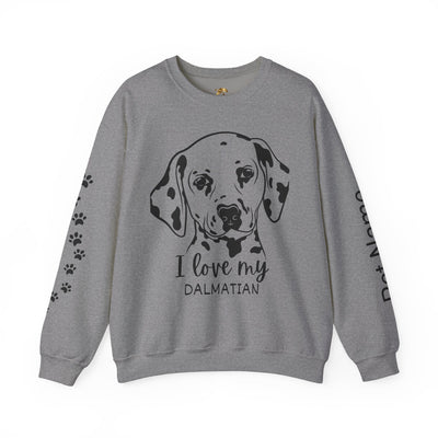 Damatian Dog Lover Sweatshirt, Pet's Name Personalized Gift Idea, Frenchie Dog Owner Apparel, Custom Dog Paw Print Jumper, Comfy Crewneck