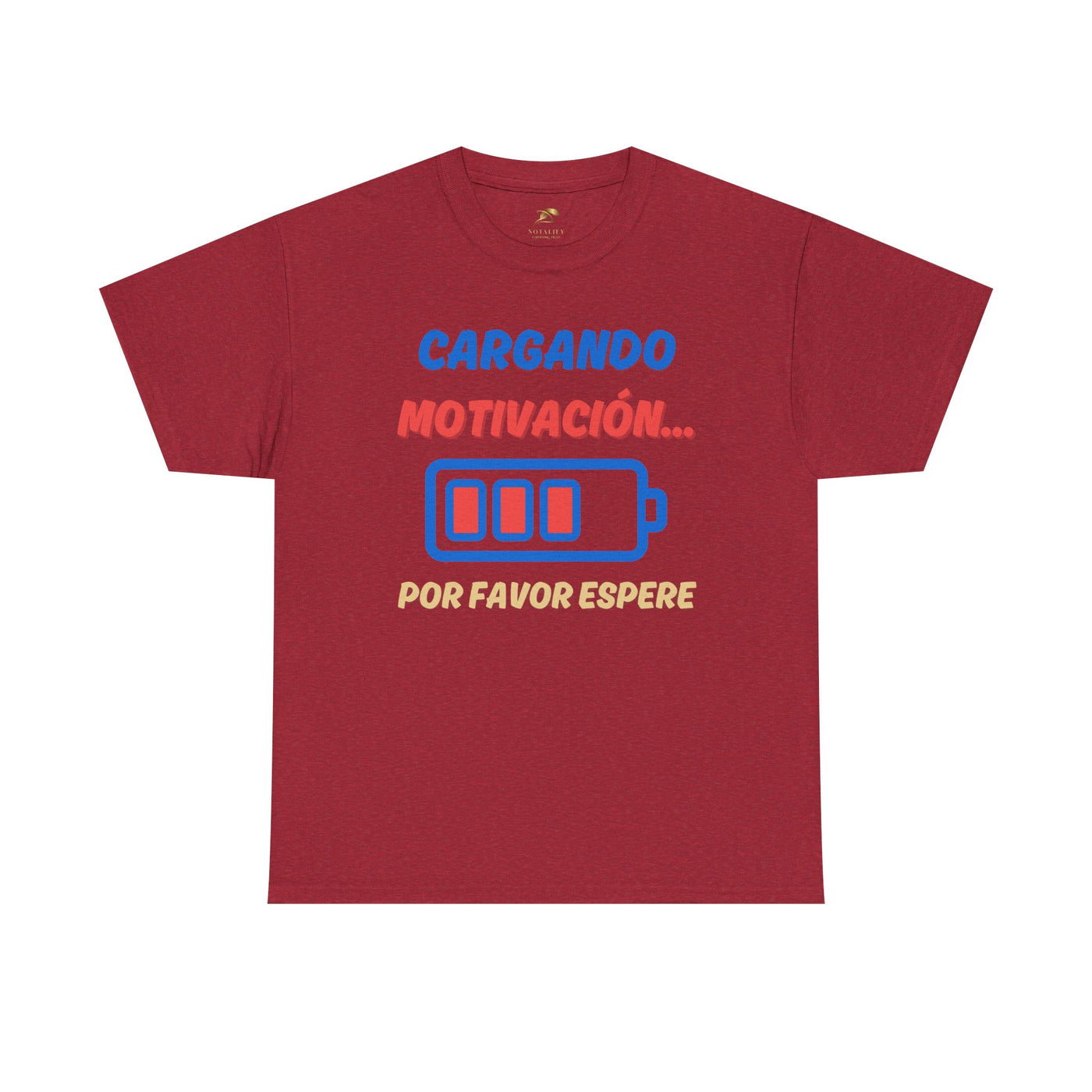 Cargando Motivación, Por Favor Espere Spanish Funny Tee | Loading Motivation Tee | Battery Graphic Shirt | Motivational Quote | Unisex Gift