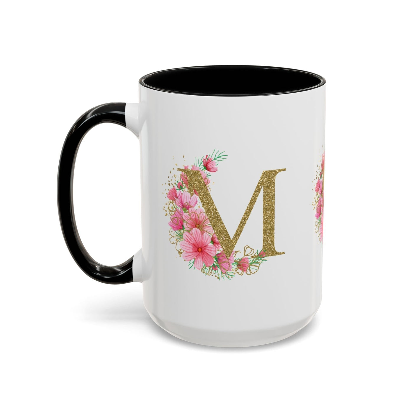 Mother's Day mug with floral design, custom ceramic accent cup, gift for mom, available in 11oz and 15oz sizes.