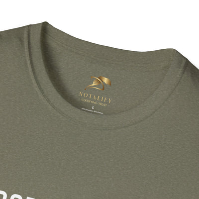 Unisex softstyle tee in olive green, ideal for Independence Day celebrations and casual use, featuring a seamless design and durable cotton fabric.