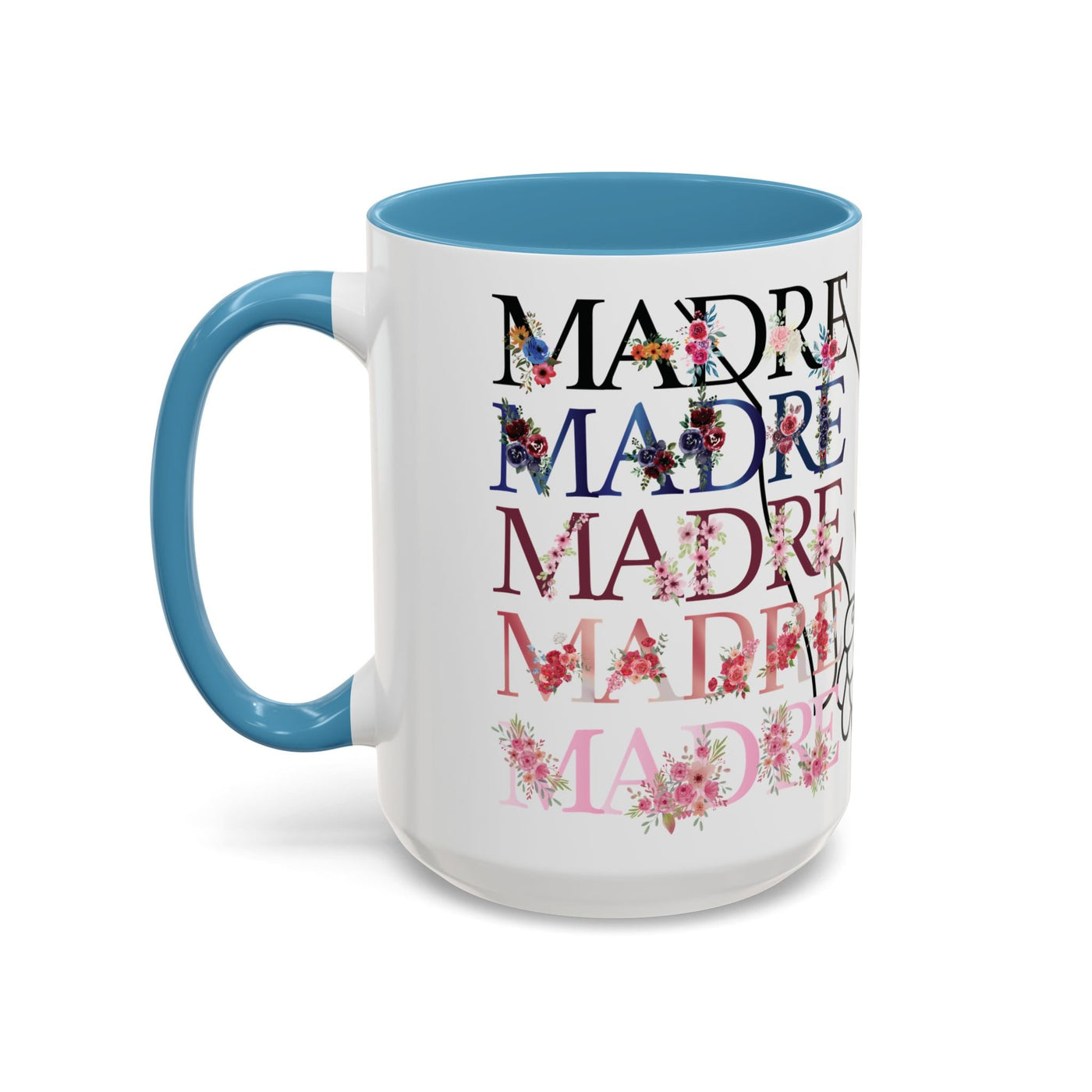 Mother's Day Mug, Accent Coffee Cup with Flowers and Names, Gift for M