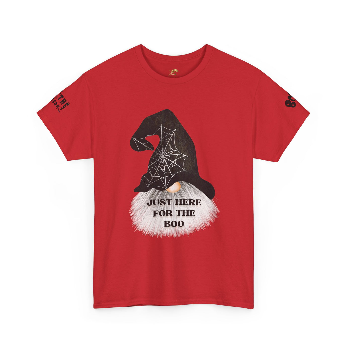 NOTALIFY Halloween Just Here for the Boo Graphic Tee, Spooky T-Shirt, Fun Fall Apparel, Unisex Halloween Tee, Gnome & Bats