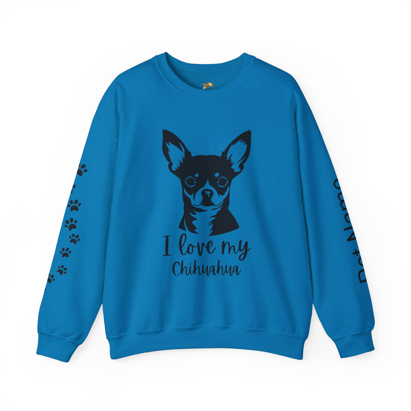 Chihuahua Lover Sweatshirt, Pet's Name Personalized Gift Idea, Chihuahua Dog Owner Apparel, Custom Dog Paw Print Jumper, Comfy Crewneck - NOTALIFY