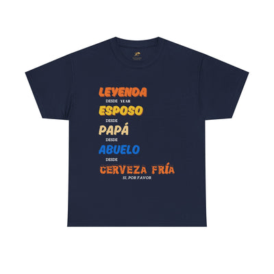 Funny Grandpa Beer Shirt | Leyenda Desde Esposo Papá Abuelo Tee | Spanish Dad Gift | Fathers Day Latino Humor T-Shirt for Men | Gift for Dad