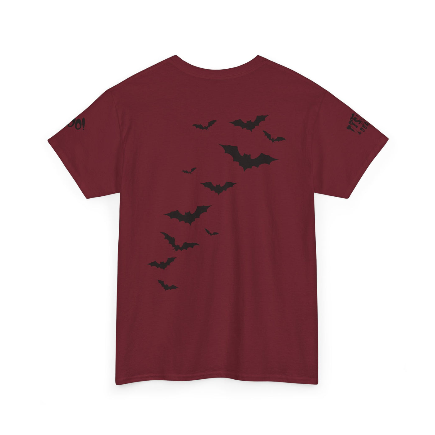 NOTALIFY Halloween Just Here for the Boo Graphic Tee, Spooky T-Shirt, Fun Fall Apparel, Unisex Halloween Tee, Gnome & Bats