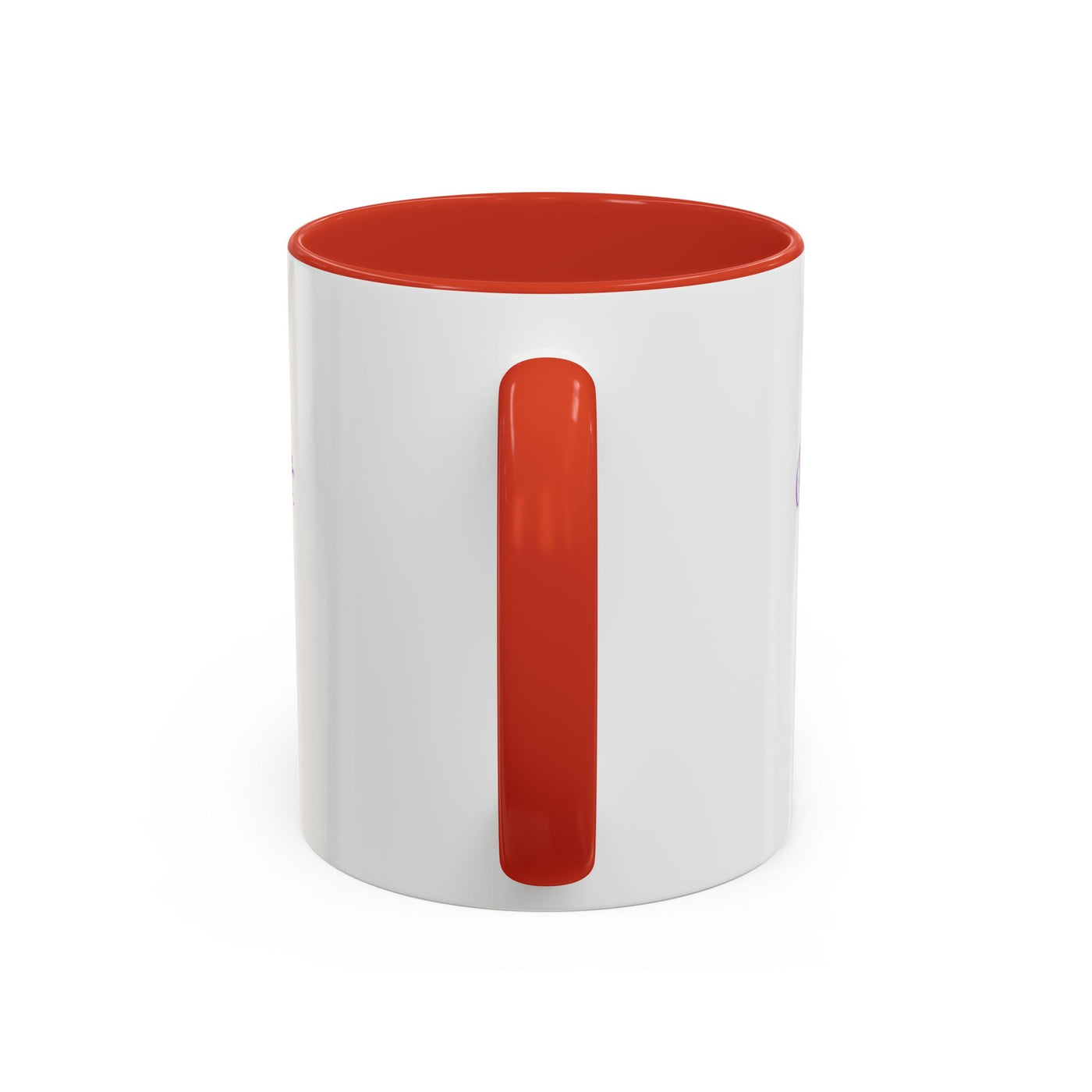 Inspirational butterfly coffee mug with red handle and interior, perfect for motivational moments.