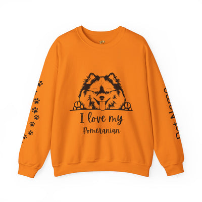 Pomeranian Lover Sweatshirt, Pet's Name Personalized Gift Idea, Pomeranian Dog Owner Apparel, Custom Dog Paw Print Jumper, Comfy Crewneck - NOTALIFY